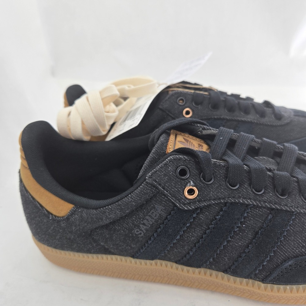 Adidas Samba OG Black Denim Suede Gum Sole Sneakers IH6817 Mens 6.5 Women 7.5 - Picture 9 of 14
